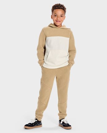 Pantalon de jogging en polaire de qualité supérieure avec fermeture éclair latérale pour garçon