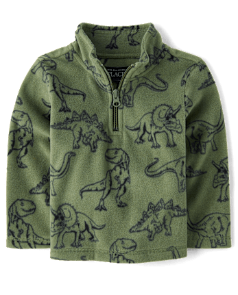 Toddler Boys Print Microfleece Half Zip Pullover