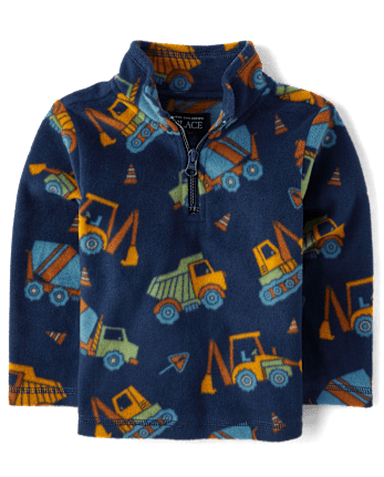 Toddler Boys Print Microfleece Half Zip Pullover