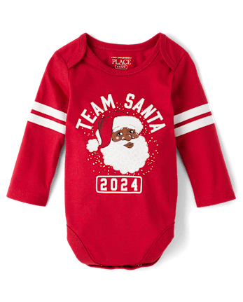 Unisex Baby Matching Family Team Santa Face 2024 Graphic Bodysuit