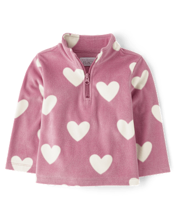 tout-petit, fille Imprimé micromolleton demi-fermeture à glissière Chandail
