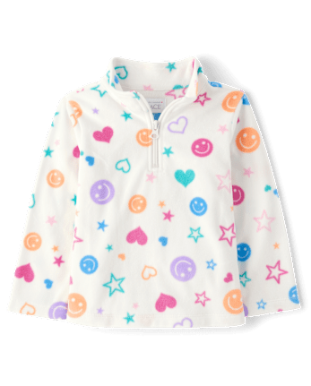 Toddler Girls Print Microfleece Half Zip Pullover