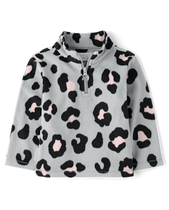 Toddler Girls Print Microfleece Half Zip Pullover