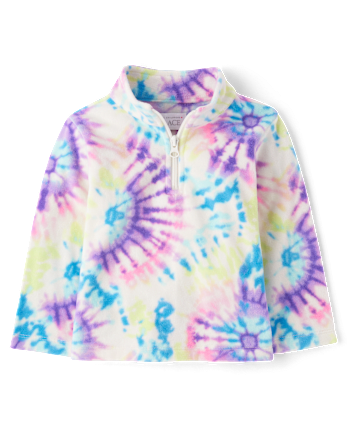 Toddler Girls Print Microfleece Half Zip Pullover
