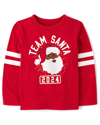 Unisex Baby And Toddler Matching Family Team Santa Face 2024 Graphic Tee