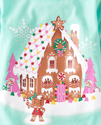 Baby And Niños pequeños Niña Gingerbread House Camisetas estampadas
