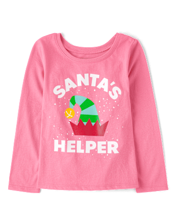 Baby And Toddler Girls Santa's Helper Graphic Tee