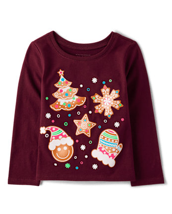 Baby And Toddler Girls Christmas Cookies Graphic Tee