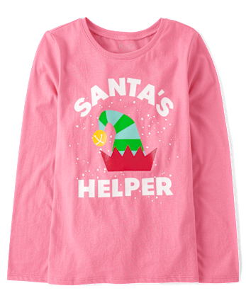 Girls Santa's Helper Graphic Tee