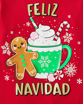 Nina Navidad Manga Larga Feliz Navidad Camisetas estampadas CLASSICRED The Children s Place