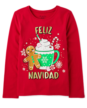 Girls Feliz Navidad Graphic Tee