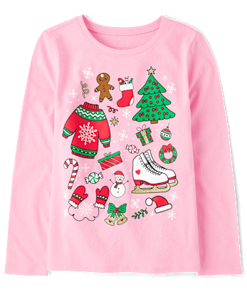 Camisetas estampadas Niña Christmas Doodle