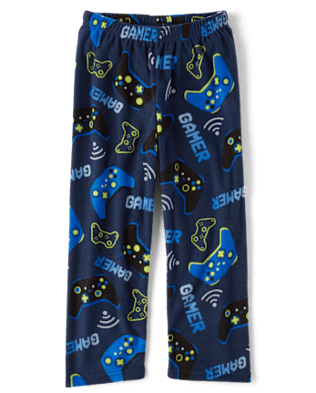 Boys Gamer Print Microfleece Pajama Pants BLUE The Children s Place
