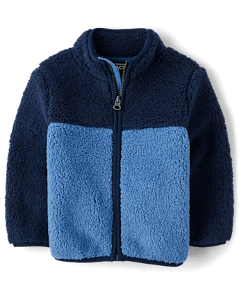 Baby And Toddler Boys Colorblock Sherpa Zip Up Jacket