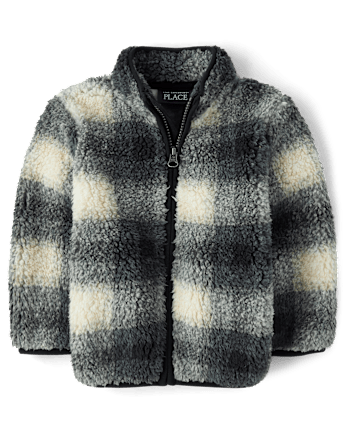 Baby And Toddler Boys Print Sherpa Zip Up Jacket