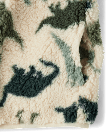 Baby And Toddler Boys Print Sherpa Zip Up Jacket
