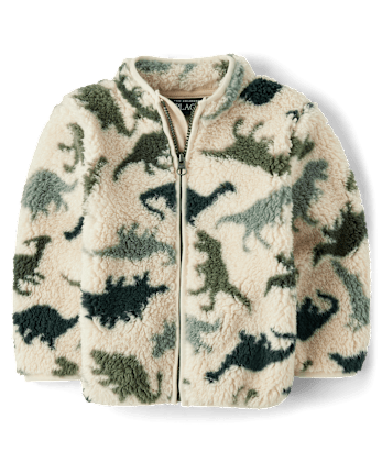 Baby And Toddler Boys Print Sherpa Zip Up Jacket