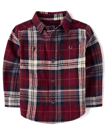 Baby And Toddler Boys Plaid Flannel Button Up Shirt