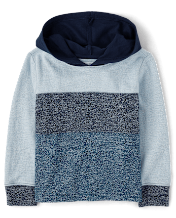 Baby And Toddler Boys Colorblock Plush Rib Hooded Top