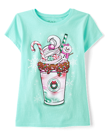 Girls Christmas Milkshake Graphic Tee