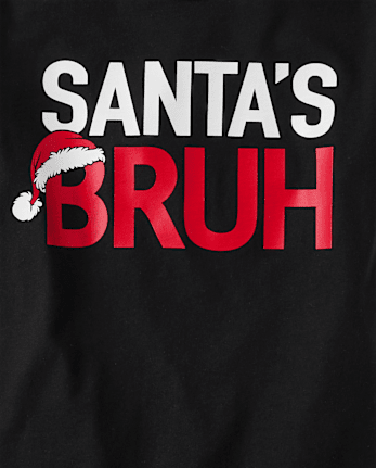 Camisetas estampadas Santa's Bruh para niño