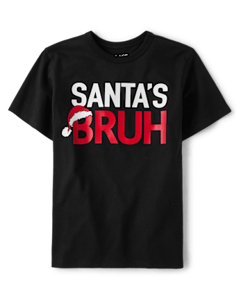 Camisetas estampadas Santa's Bruh para niño