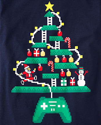 Boys Christmas Tree Gamer Graphic Tee