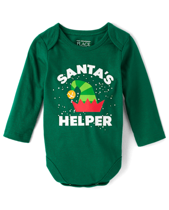 Baby Boys Santa's Helper Graphic Bodysuit