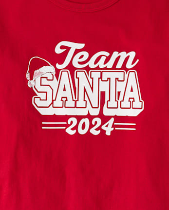 Camisetas estampadas unisex para adultos a juego Family Team Santa 2024