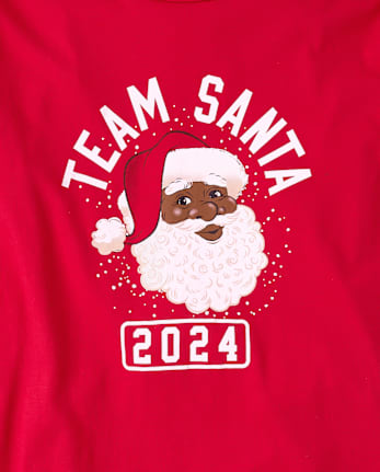 Camisetas estampadas unisex para adultos, equipo familiar a juego, Santa Face 2024