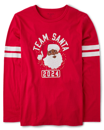 Camisetas estampadas unisex para adultos, equipo familiar a juego, Santa Face 2024