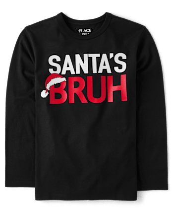 Boys Santa's Bruh Graphic Tee