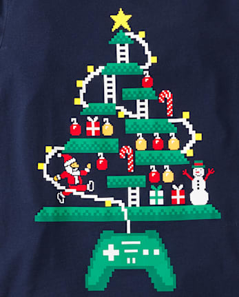 Boys Christmas Tree Gamer Graphic Tee