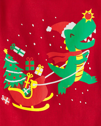 Baby And Toddler Boys Christmas Dino Graphic Tee