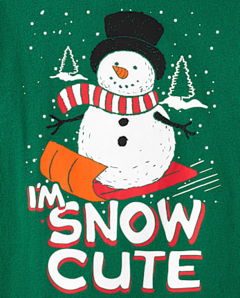 Baby And Toddler Boys Snow Cute Christmas Snowman Graphic Tee