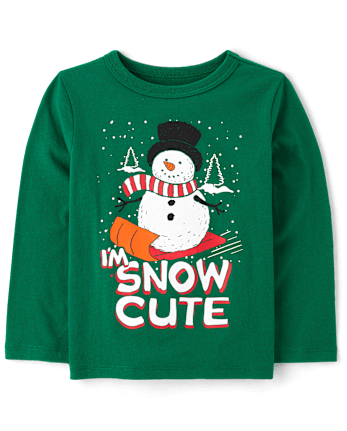 Baby And Toddler Boys Snow Cute Christmas Snowman Graphic Tee