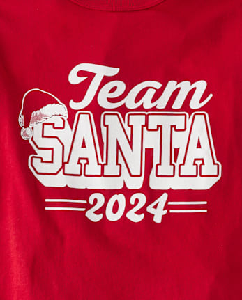 Camisetas estampadas unisex para niños a juego Family Team Santa 2024