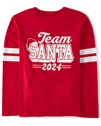 Camisetas estampadas unisex para niños a juego Family Team Santa 2024