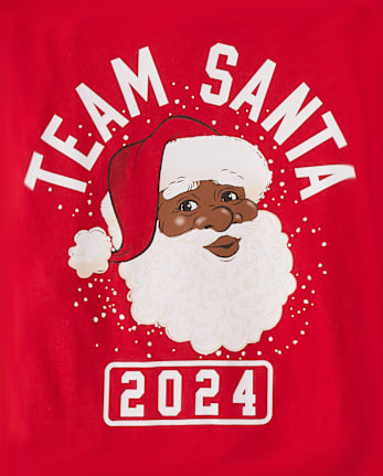 Kids Matching Family Team Santa Face 2024 Graphic Tee