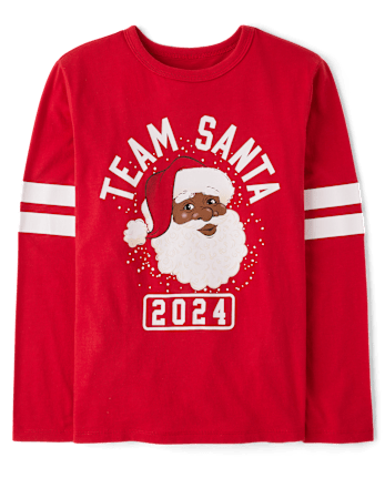 Kids Matching Family Team Santa Face 2024 Graphic Tee