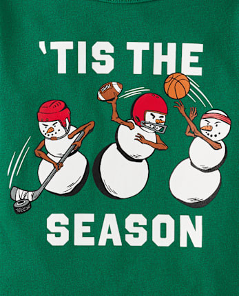 Baby And Toddler Boys Christmas Snowman Sports Graphic Tee