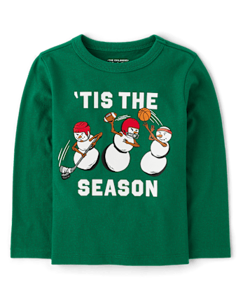 Baby And Toddler Boys Christmas Snowman Sports Graphic Tee