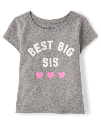 Baby And Toddler Girls Best Big Sis Graphic Tee