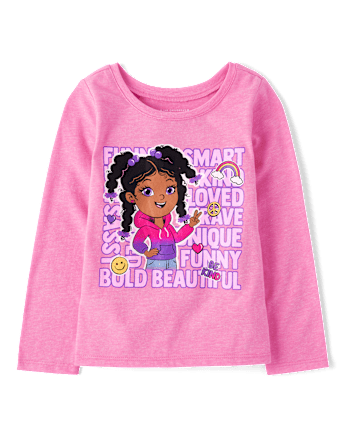 Baby And Toddler Girls Positive Words Graphic Tee