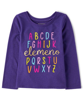 Baby And Toddler Girls Alphabet Graphic Tee