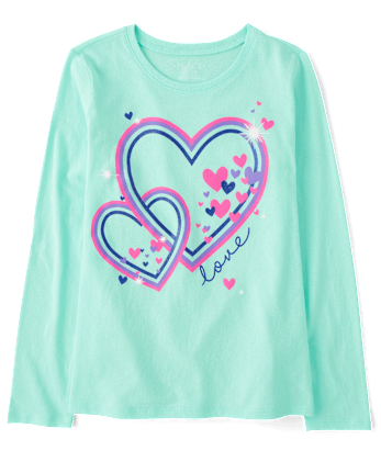 Girls Love Heart Graphic Tee