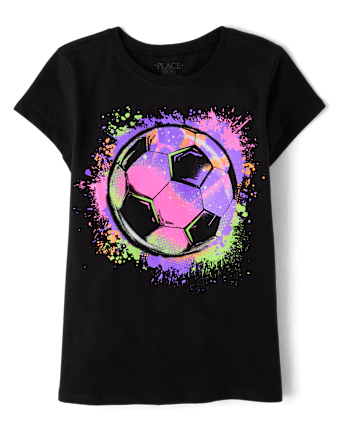 Girls Soccer Ball Graphic Tee