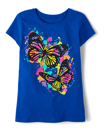 Girls Gloss Butterfly Graphic Tee