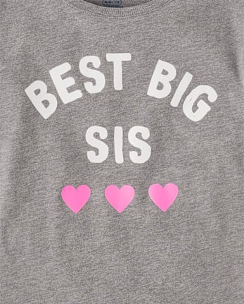 Girls Best Big Sis Graphic Tee