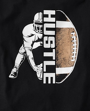 Boys Hustle Football Graphic Tee